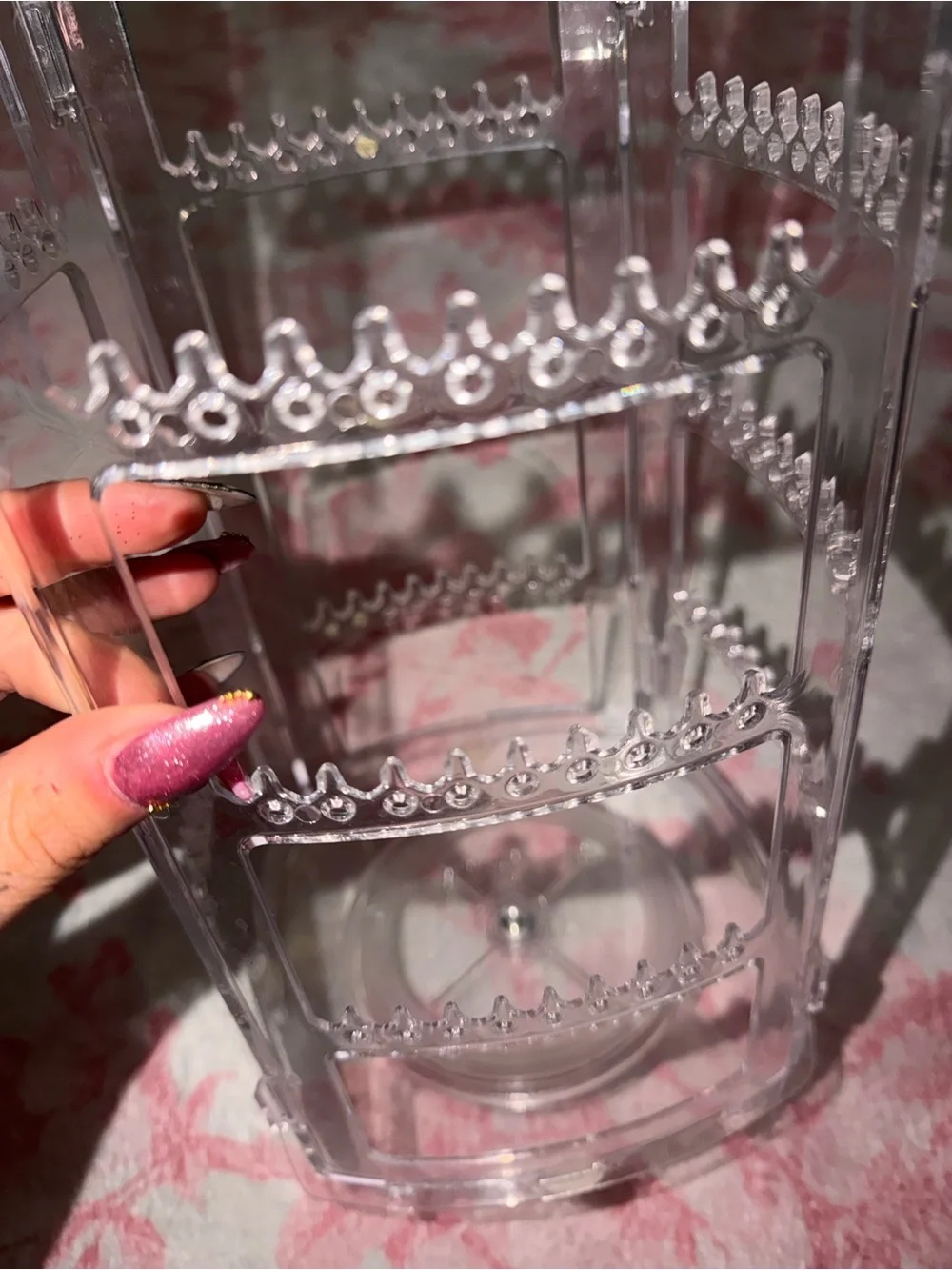 Clear Acrylic Jewelry Organizer Tower - Transparent Jewelry Storage